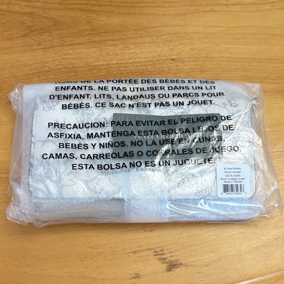 NEW Vera Bradley Black & White Leather Phone Wristlet Wallet Bloom Cottage Cream - Picture 14 of 14